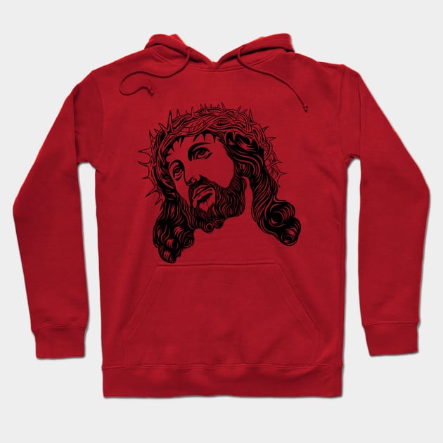 Jesus Christ Face Hoodie by martinussumbaji